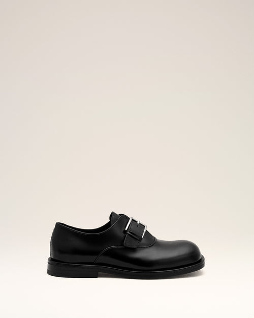 Black cow leather monk strap shoes - 2 - Ami Paris