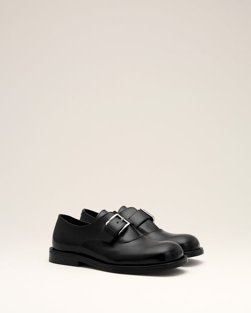 Black cow leather monk strap shoes - Man - 3 - AMI Paris - Ami Paris