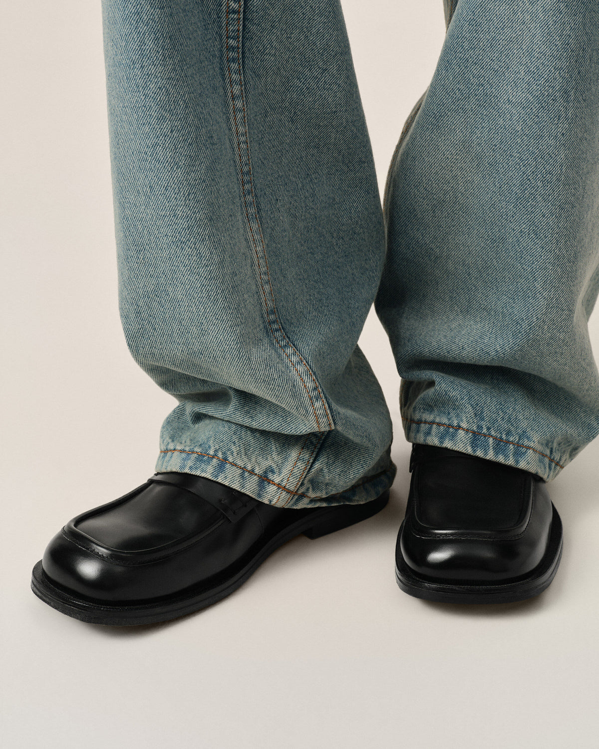 Black cow leather loafers - 7