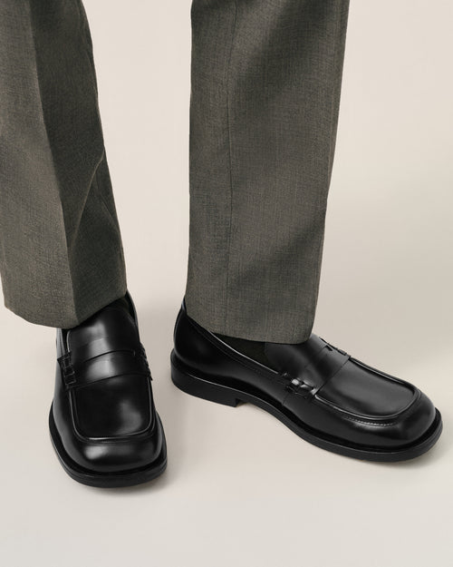 Black cow leather loafers - 1 - Ami Paris