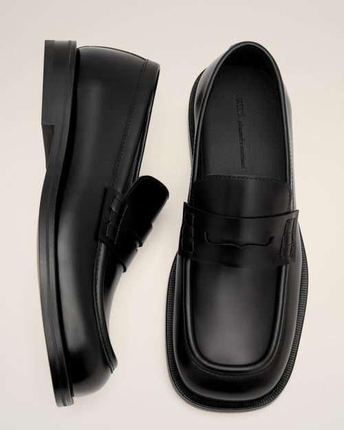 Black cow leather loafers - Man - 5 - AMI Paris - Ami Paris