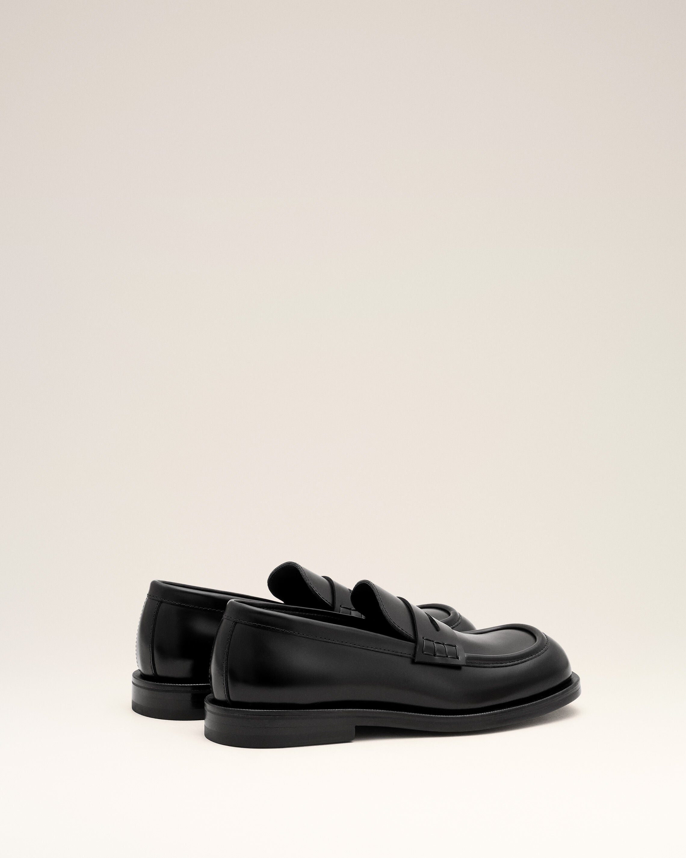 Black cow leather loafers - 9
