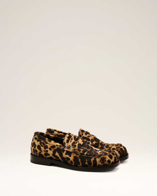 Leopard print cowhide leather loafers - Man - 3 - AMI Paris - Ami Paris