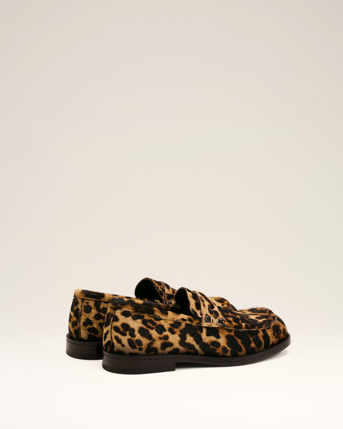 Leopard print cowhide leather loafers - Man - 4 - AMI Paris - Ami Paris