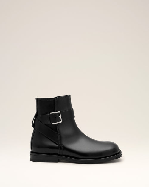 Stiefeletten aus schwarzem Leder mit Schnalle - Herren - 1 - AMI Paris - Ami Paris