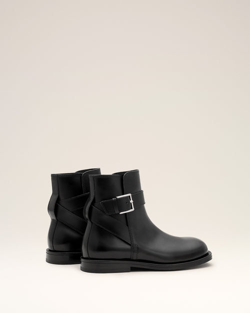 Stiefeletten aus schwarzem Leder mit Schnalle - Herren - 4 - AMI Paris - Ami Paris
