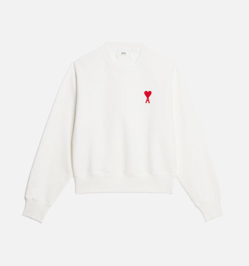 Sweatshirt Col Rond Ami de Coeur - BLANC NATUREL / ROUGE - Ami Paris