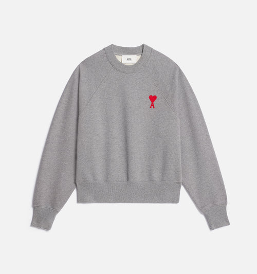 Sweatshirt Col Rond Ami de Coeur - GRIS CHINE/ROUGE - Ami Paris
