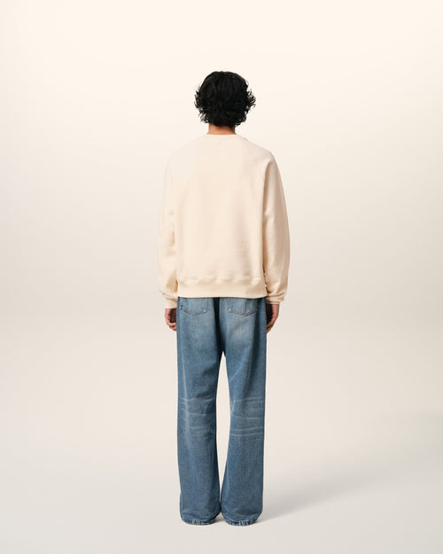 Beige Cotton Ami de Coeur Patch Sweatshirt - 5 - Ami Paris