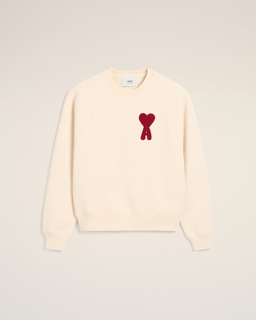 Beige Cotton Ami de Coeur Patch Sweatshirt - 2 - Ami Paris