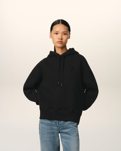                             Black Cotton Ami de Coeur Hoodie - 3                         - Ami Paris