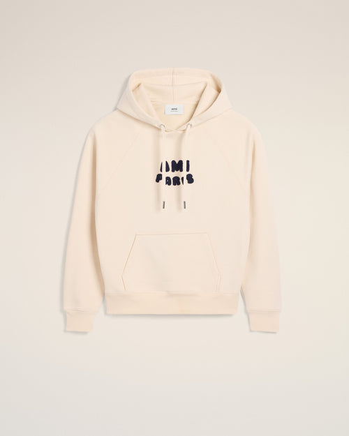 Beige Cotton Hoodie With Ami Paris Patch - 4 - Ami Paris