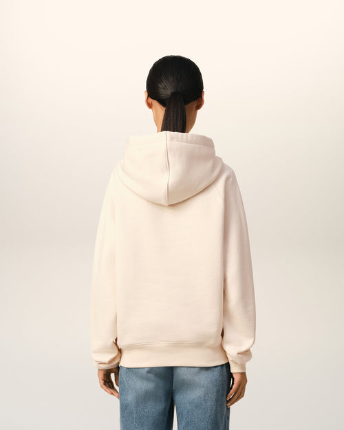 Beige Cotton Hoodie With Ami Paris Patch - 11 - Ami Paris