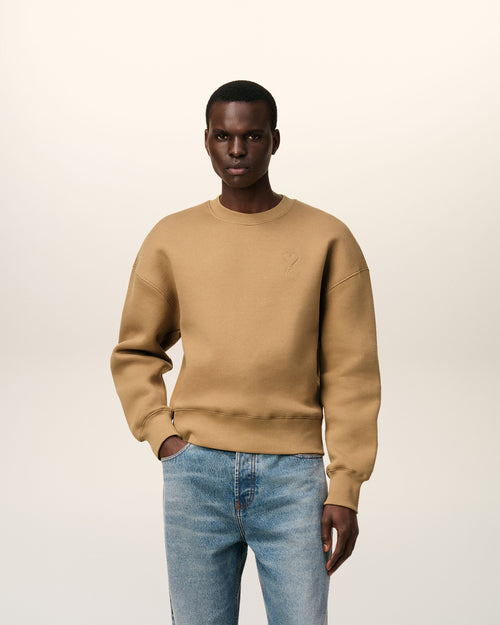 Brown Cotton Ami De Coeur Sweatshirt - 1 - Ami Paris