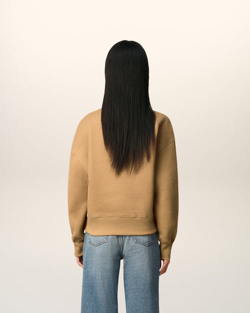 Brown Cotton Ami De Coeur Sweatshirt - 10 - Ami Paris