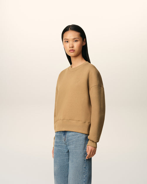 Brown Cotton Ami De Coeur Sweatshirt - 11 - Ami Paris