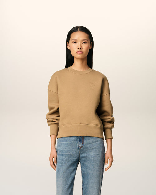                             Brown Cotton Ami De Coeur Sweatshirt - 3                         - Ami Paris