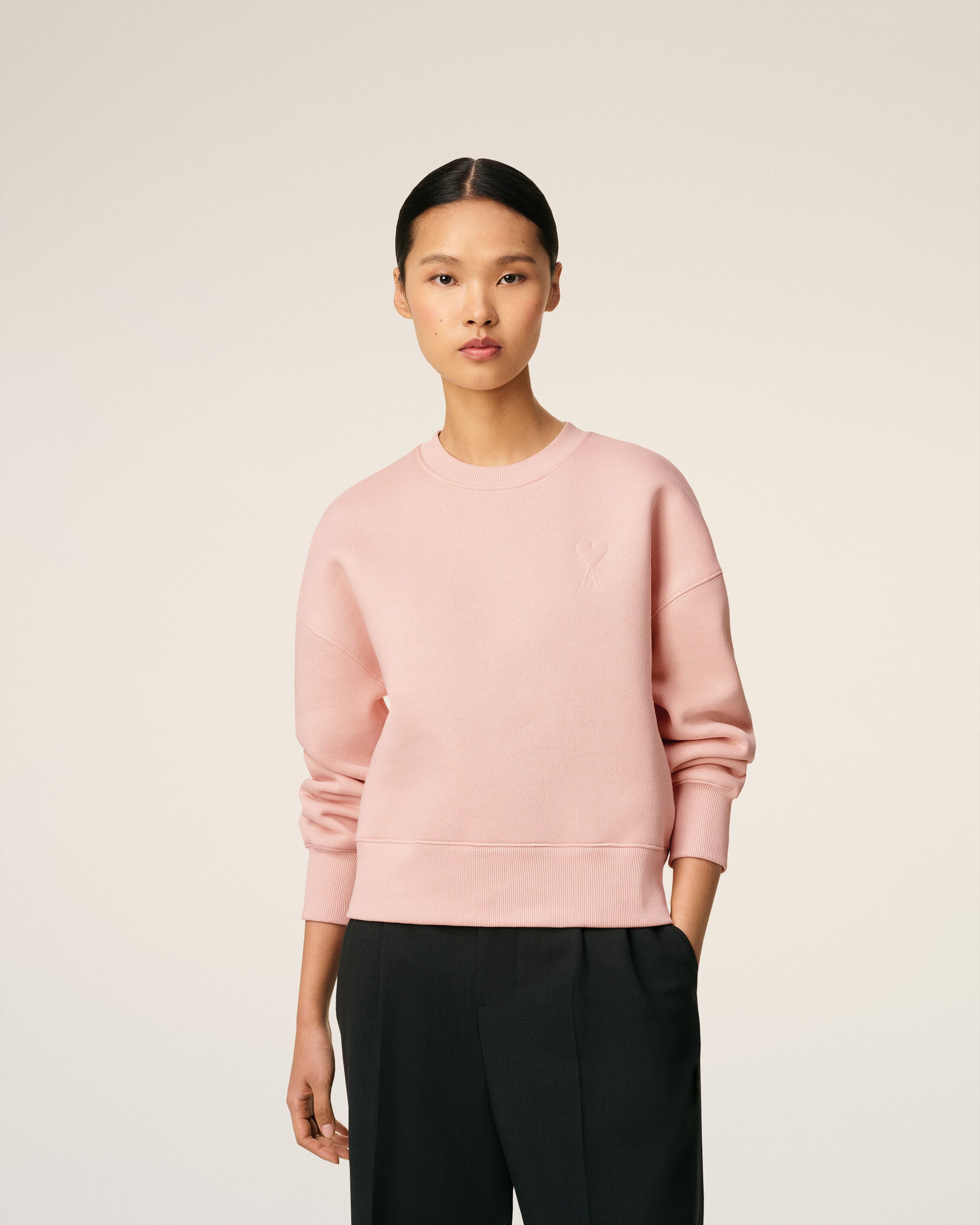 AmiParis アミパリス　トレーナー　ピンク　XXS ピンク コットン Ami De Coeur スウェットシャツ パウダー | AMI PARIS