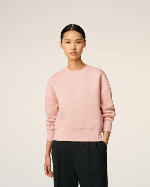 Pink Cotton Ami De Coeur Sweatshirt - 9 - Ami Paris