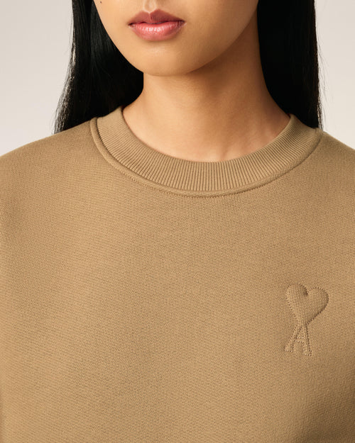 Brown Cotton Ami De Coeur Sweatshirt - 9 - Ami Paris