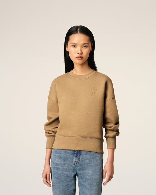                                     Brown Cotton Ami De Coeur Sweatshirt - 3                                 - Ami Paris