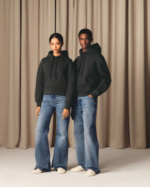 Black Cotton Ami De Coeur Hoodie - 13 - Ami Paris