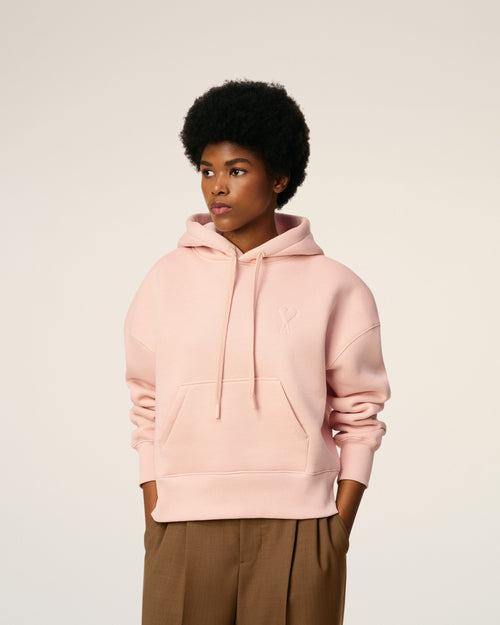 Pink Cotton Ami De Coeur Hoodie - 9 - Ami Paris