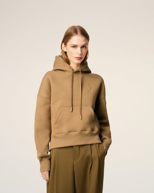 Brown Cotton Ami De Coeur Hoodie - 9 - Ami Paris