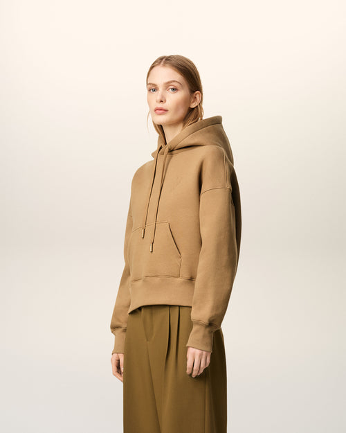 Brown Cotton Ami De Coeur Hoodie - 12 - Ami Paris