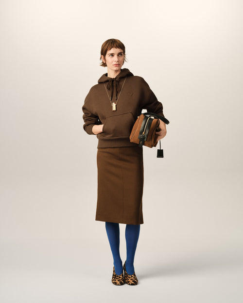 Brown cotton hoodie with embossed Ami de Coeur - Woman - 9 - AMI Paris - Ami Paris