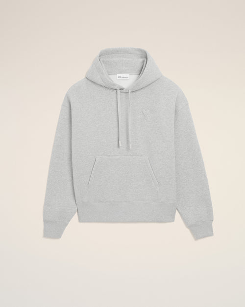 Graues Ami De Coeur Sweatshirt aus Baumwolle mit Prägung - 2 - Ami Paris