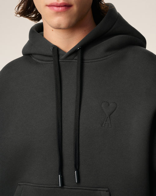 Black Cotton Ami De Coeur Hoodie - 4 - Ami Paris