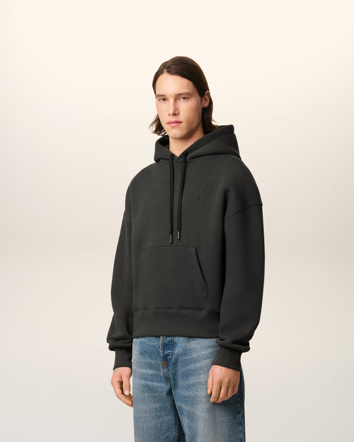 Black Cotton Ami De Coeur Hoodie - 6 - Ami Paris