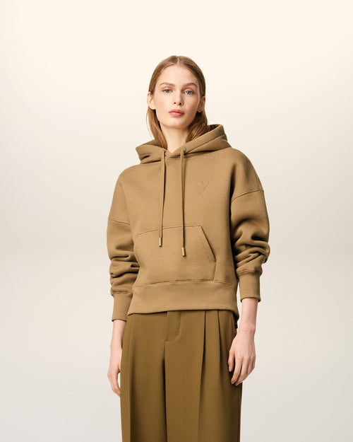                             Brown Cotton Ami De Coeur Hoodie - 3                         - Ami Paris
