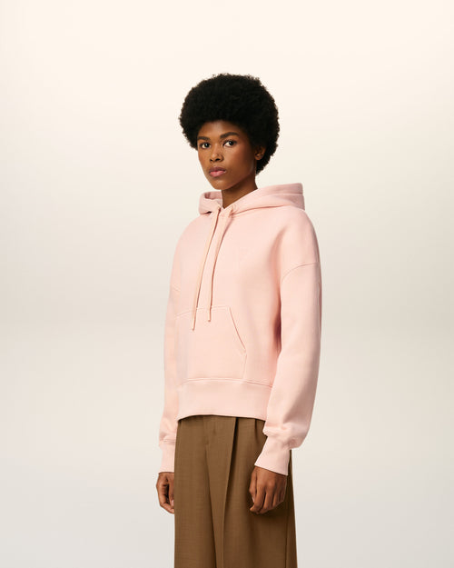 Pink Cotton Ami De Coeur Hoodie - 12 - Ami Paris