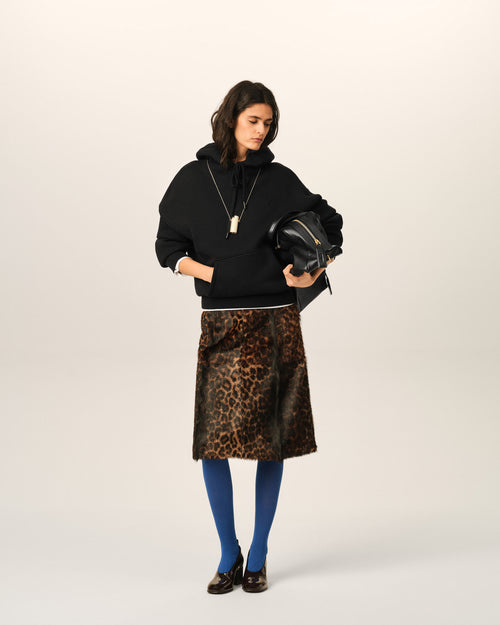 Black cotton hoodie with embossed Ami de Coeur - Woman - 9 - AMI Paris - Ami Paris