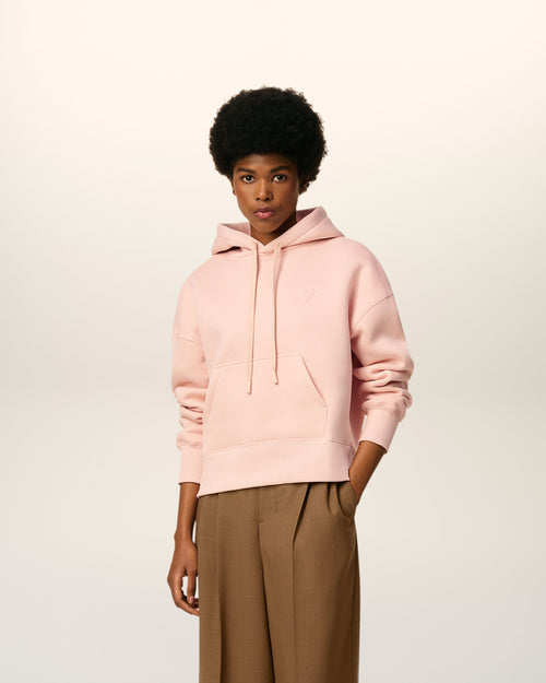                                     Pink Cotton Ami De Coeur Hoodie - 3                                 - Ami Paris