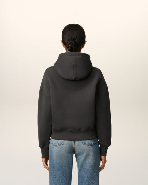 Black Cotton Ami De Coeur Hoodie - 11 - Ami Paris