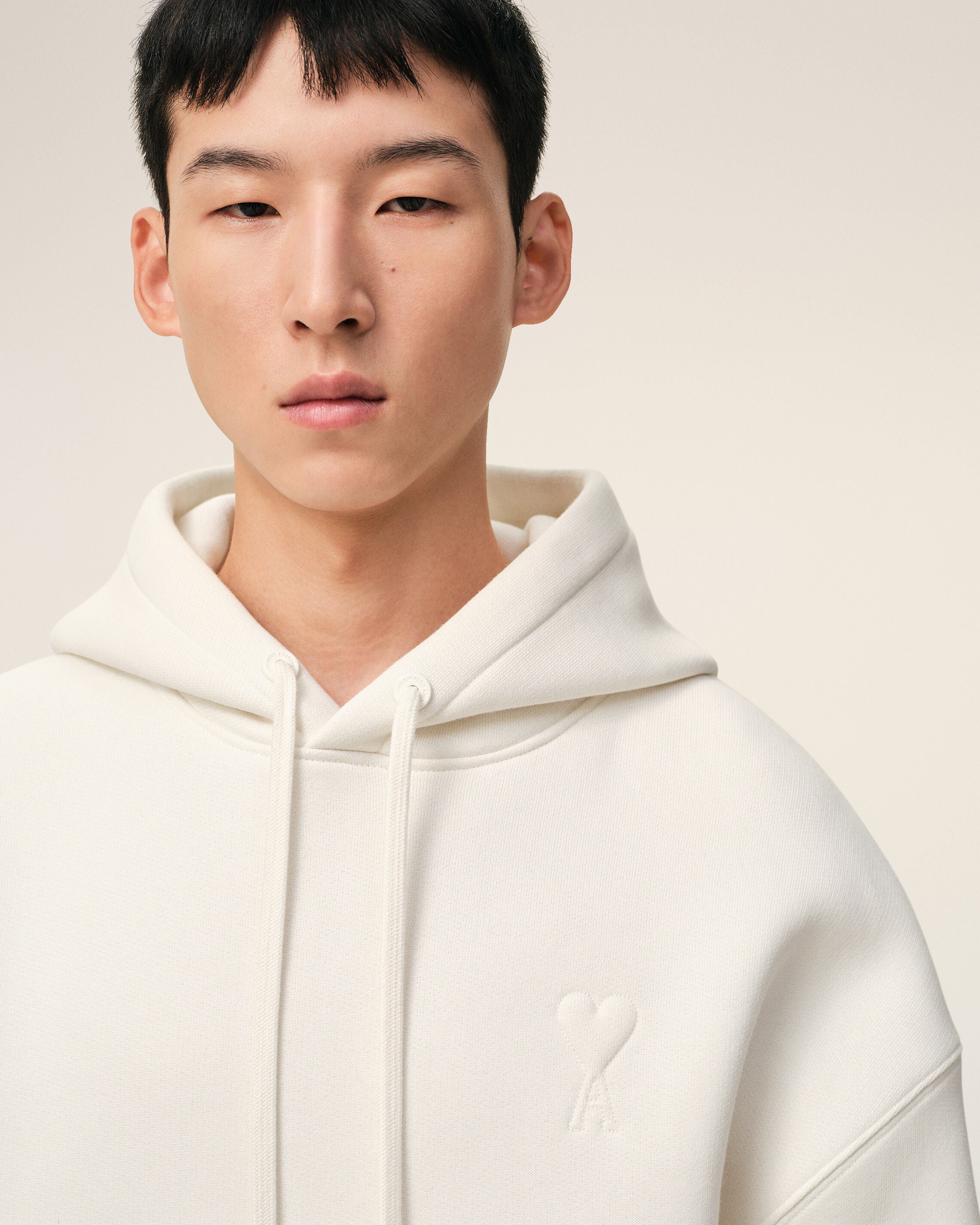 Hoodie Blanc Ami De Coeur Embossé en Coton - 4