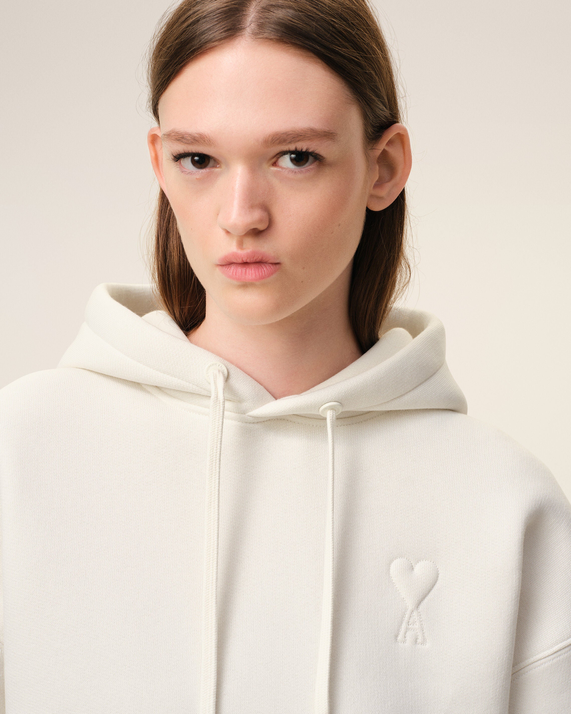 Hoodie Blanc Ami De Coeur Embossé en Coton - 10