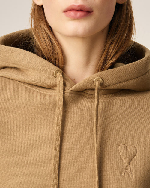 Brown Cotton Ami De Coeur Hoodie - 10 - Ami Paris