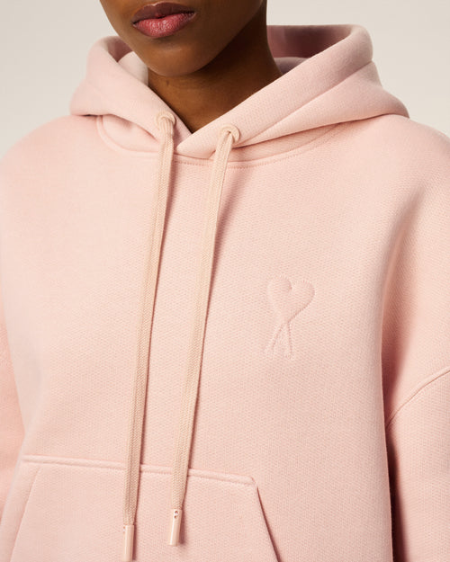 Pink Cotton Ami De Coeur Hoodie - 10 - Ami Paris