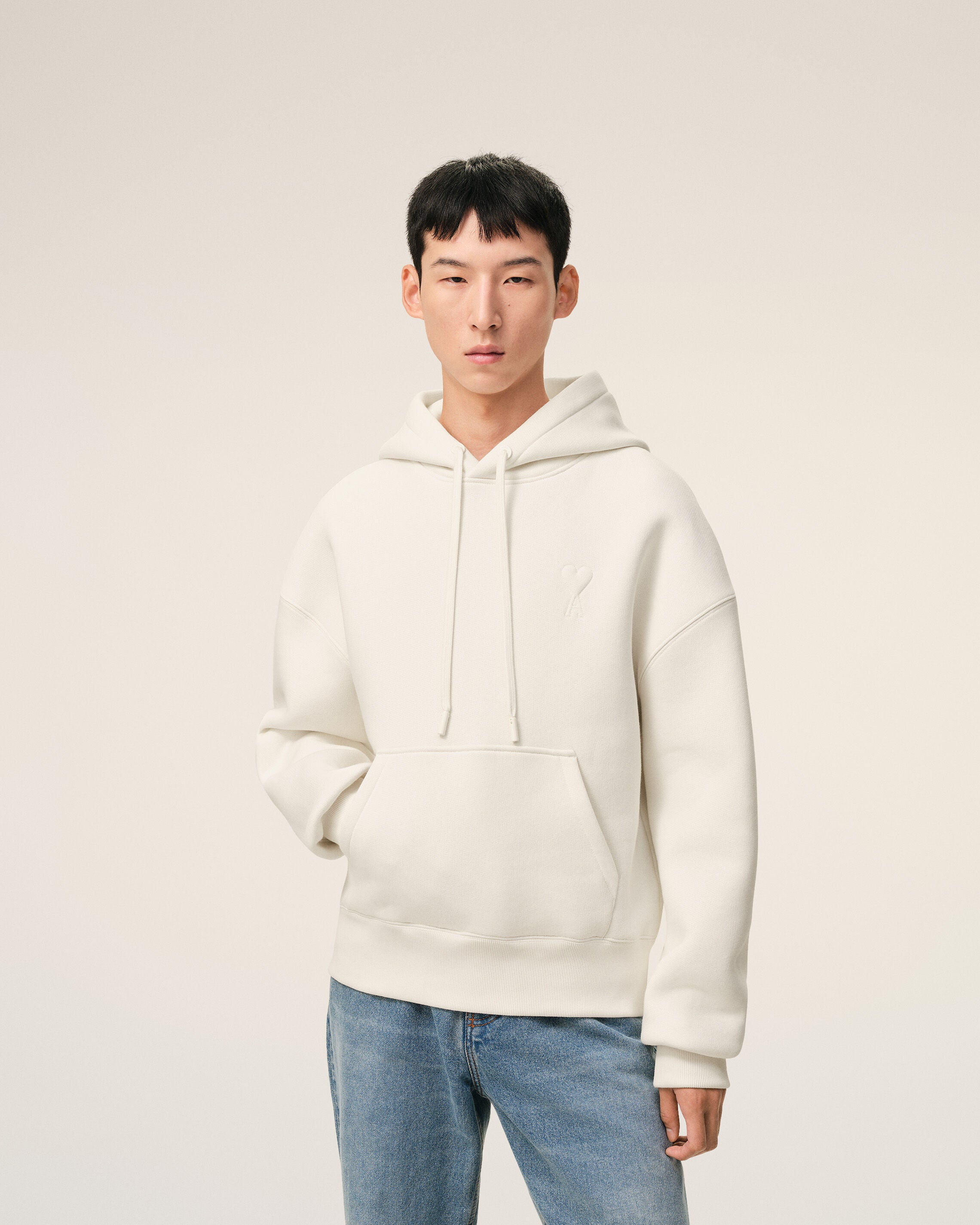 Hoodie Blanc Ami De Coeur Embossé en Coton - 3