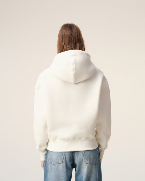 White Cotton Embossed Ami De Coeur Hoodie - 11 - Ami Paris
