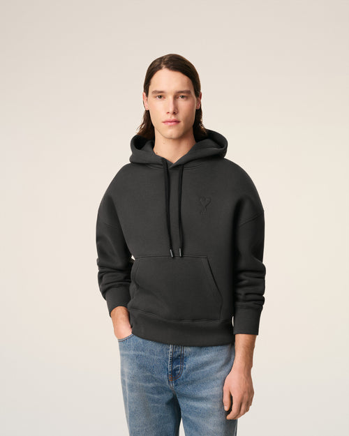 Black Cotton Ami De Coeur Hoodie - 3 - Ami Paris