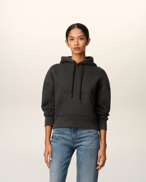 Black Cotton Ami De Coeur Hoodie - 4 - Ami Paris
