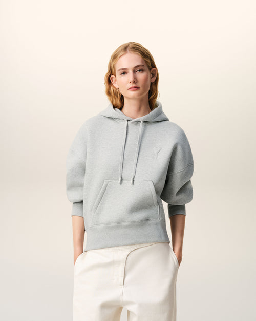                                     Hoodie Gris Ami De Coeur Embossé en Coton - 3                                 - Ami Paris