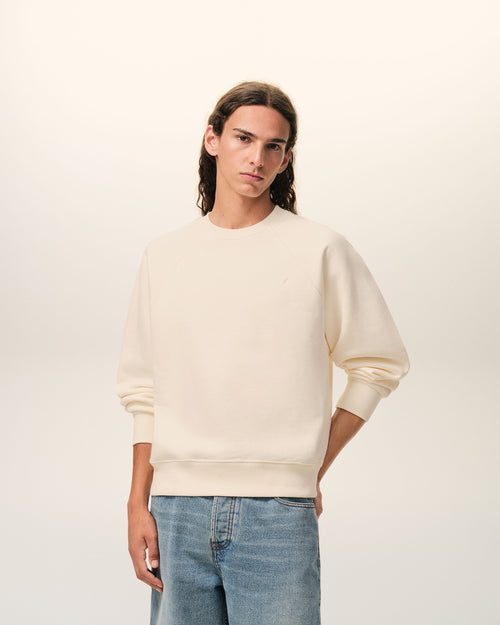 Weißes Sweatshirt aus Baumwolle mit Ami De Coeur Prägung - 1 - Ami Paris