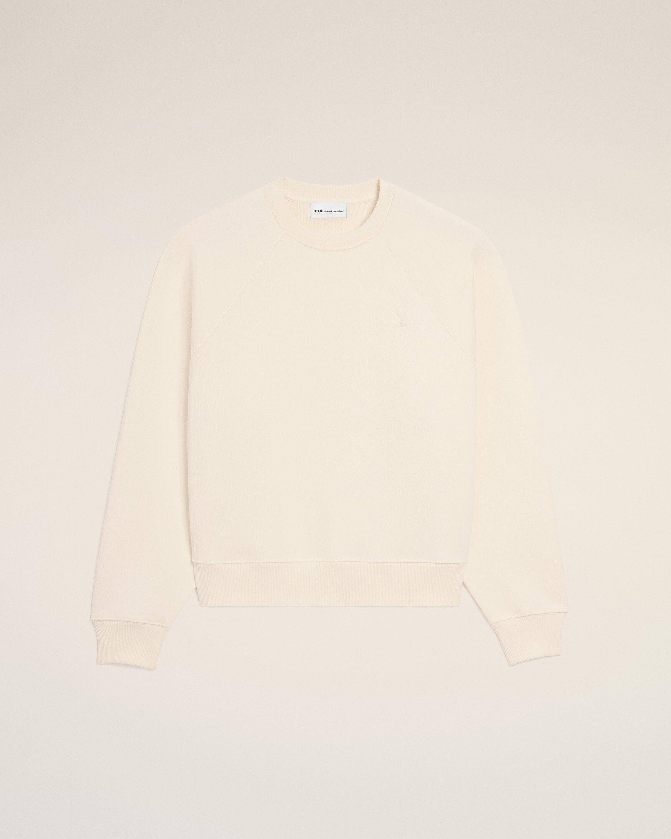 White Cotton Embossed Ami De Coeur Sweatshirt - 1