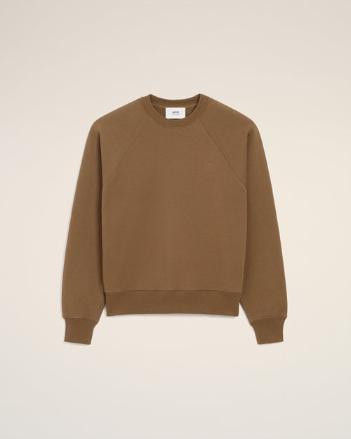 Brown Cotton Ami De Coeur Sweatshirt - 1 - Ami Paris